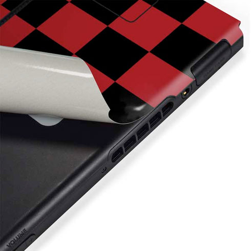 Red and Black Checkerboard Nintendo Switch Bundle Skin