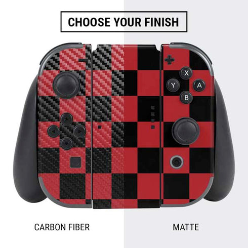 Red and Black Checkerboard Nintendo Switch Bundle Skin