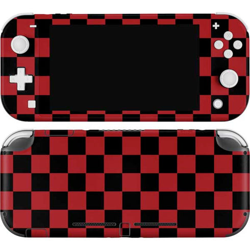 Red and Black Checkerboard Nintendo Switch Lite Skin