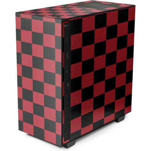 Red and Black Checkerboard NZXT H510 Compact ATX Mid-Tower Case Skin