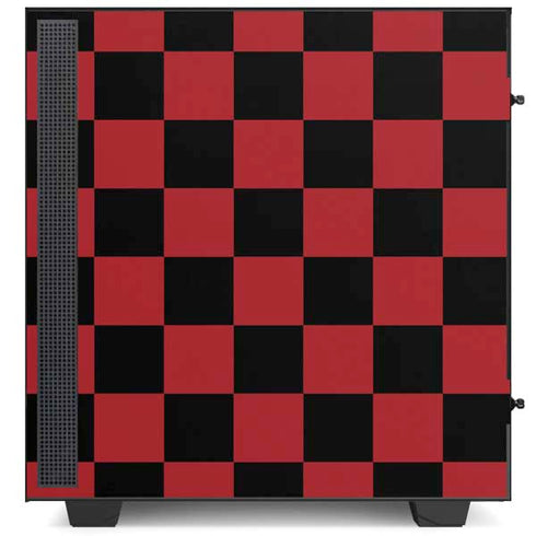 Red and Black Checkerboard NZXT H510 Compact ATX Mid-Tower Case Skin
