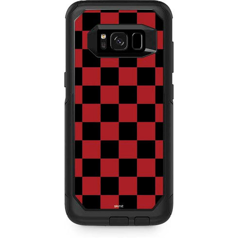 Red and Black Checkerboard Otterbox Commuter Galaxy Skin