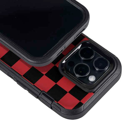 Red and Black Checkerboard Otterbox Defender iPhone Skin