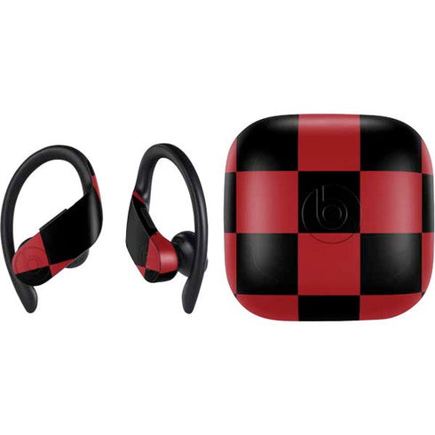 Red and Black Checkerboard PowerBeats Pro Skin