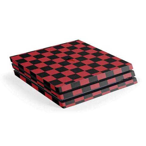 Red and Black Checkerboard PS4 Pro Console Skin