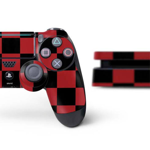 Red and Black Checkerboard PS4 Slim Bundle Skin