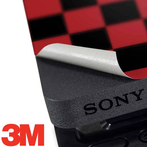 Red and Black Checkerboard PS4 Slim Skin
