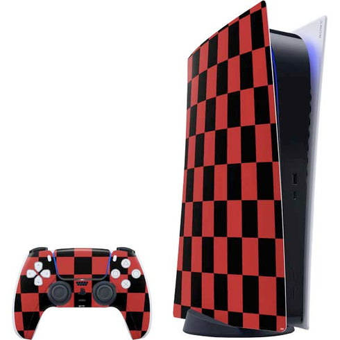 Red and Black Checkerboard PS5 Digital Edition Bundle Skin