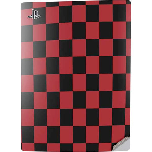 Red and Black Checkerboard PS5 Digital Edition Console Skin