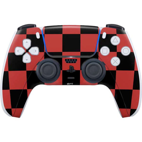 Red and Black Checkerboard PS5 Controller Skin