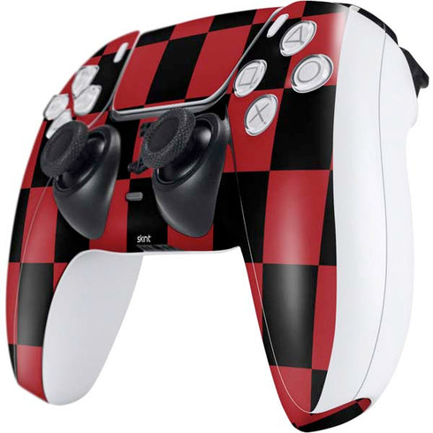 Red and Black Checkerboard PS5 Controller Skin