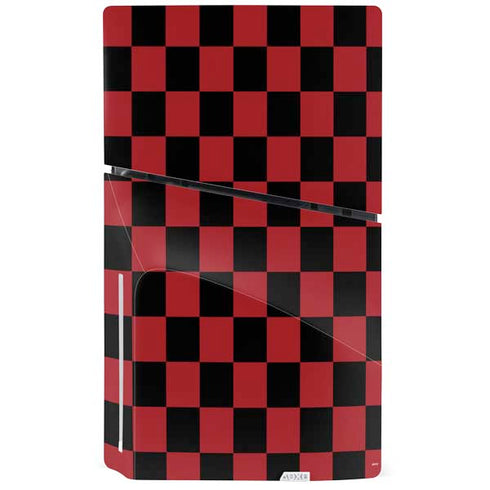 Red and Black Checkerboard PS5 Slim Disk Bundle Skin