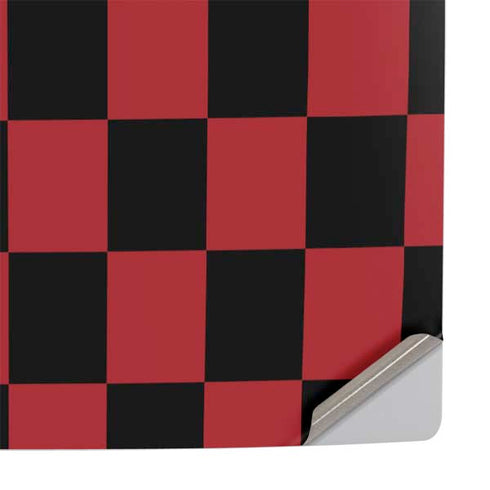 Red and Black Checkerboard PS5 Slim Disk Console Skin