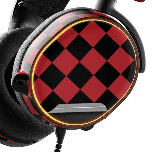 Red and Black Checkerboard SteelSeries Arctis 3 Skin