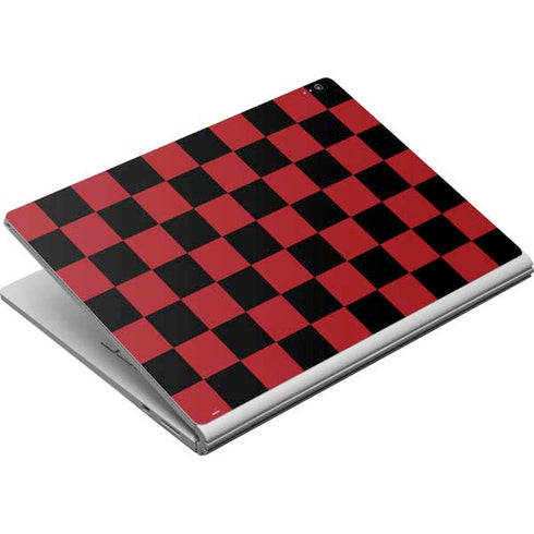 Red and Black Checkerboard Surface Book Skin