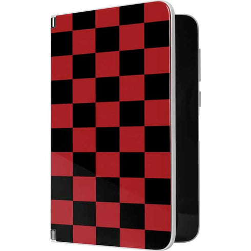 Red and Black Checkerboard Surface Duo Skin