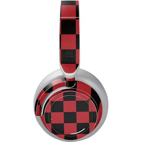 Red and Black Checkerboard Surface Headphones Skin