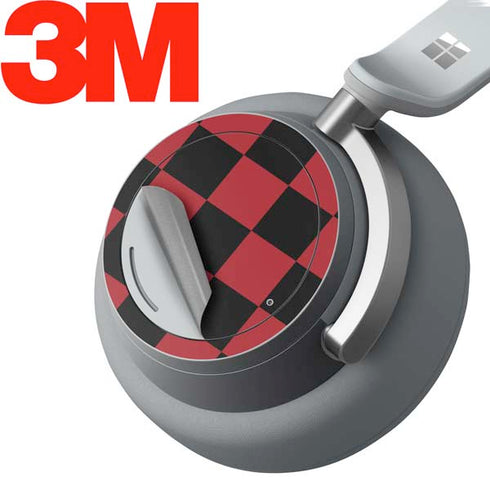Red and Black Checkerboard Surface Headphones Skin