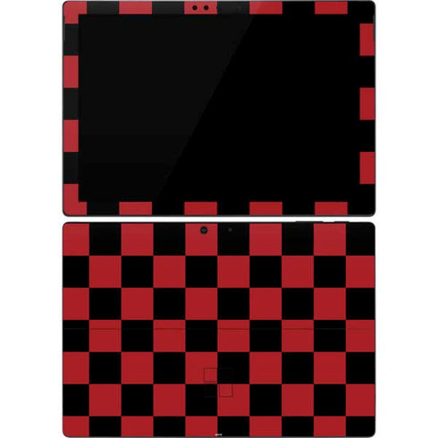 Red and Black Checkerboard Surface Pro 7 Skin