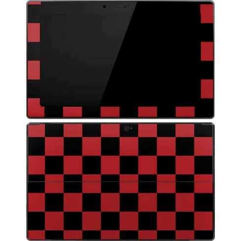 Red and Black Checkerboard Surface Pro Tablet Skin