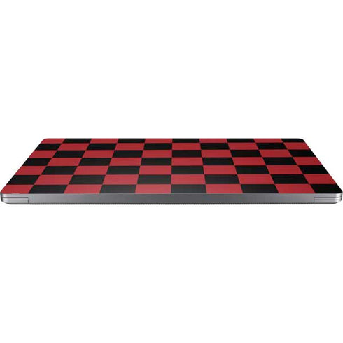 Red and Black Checkerboard Universal Laptop 16.6in (13.4 x 9.7in) Skin