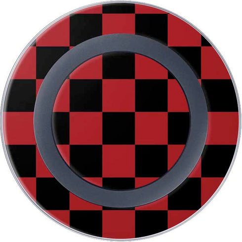 Red and Black Checkerboard Wireless Charger Skin