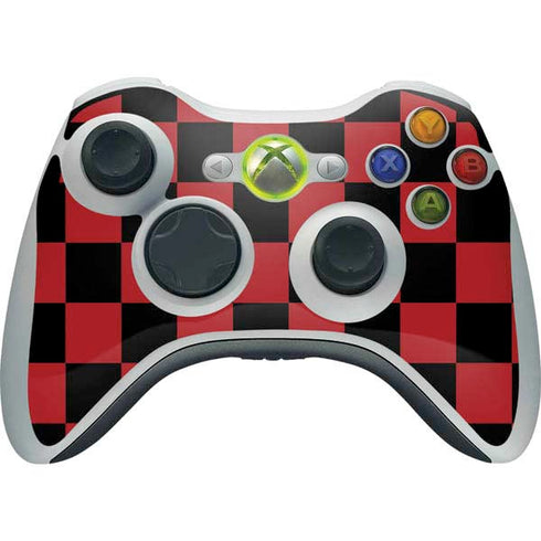 Red and Black Checkerboard Xbox 360 Wireless Controller Skin