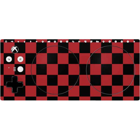 Red and Black Checkerboard Xbox Adaptive Controller Skin
