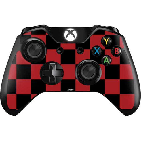 Red and Black Checkerboard Xbox One Controller Skin