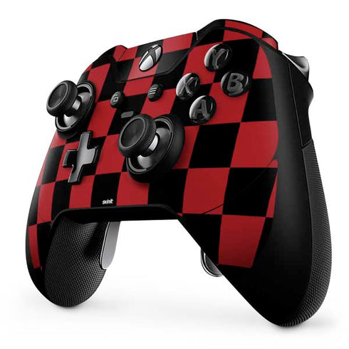 Red and Black Checkerboard Xbox One Elite Controller Skin