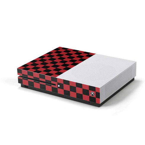 Red and Black Checkerboard Xbox One S Console Skin