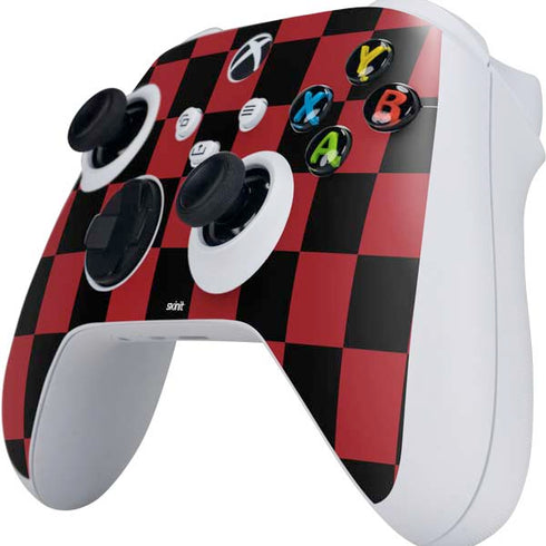 Red and Black Checkerboard Xbox Series S Controller Skin