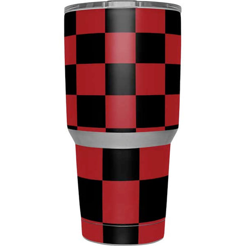 Red and Black Checkerboard Yeti 30oz Rambler Tumbler Skin
