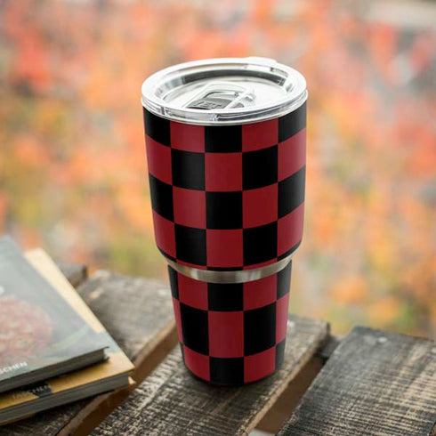 Red and Black Checkerboard Yeti 30oz Rambler Tumbler Skin