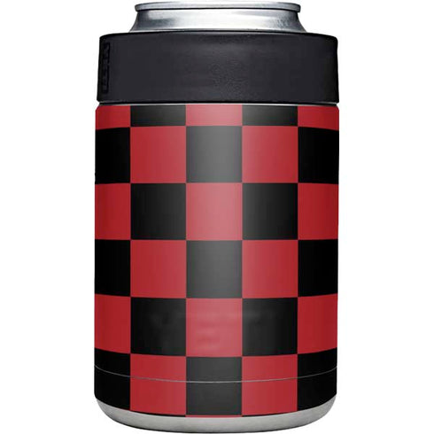 Red and Black Checkerboard Yeti Colster Can Insulator Skin