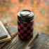 Red and Black Checkerboard Yeti Colster Can Insulator Skin