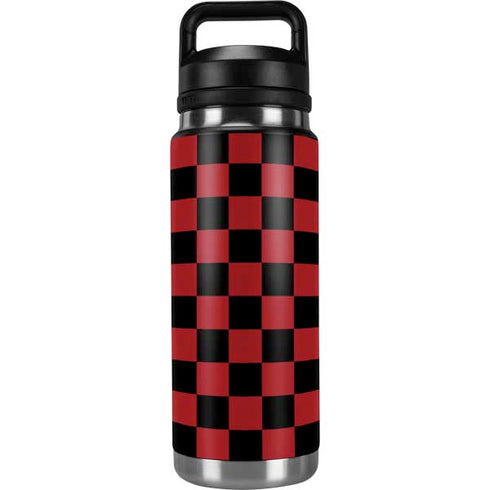 Red and Black Checkerboard YETI Rambler 26oz Bottle Skin
