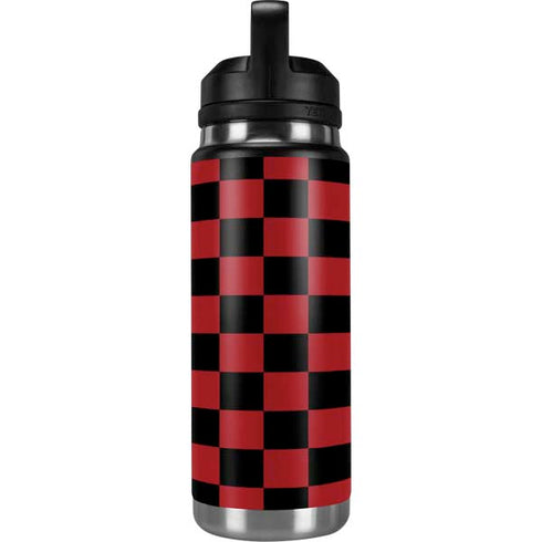Red and Black Checkerboard YETI Rambler 26oz Bottle Skin
