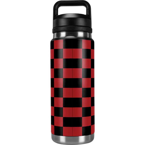 Red and Black Checkerboard YETI Rambler 26oz Bottle Skin