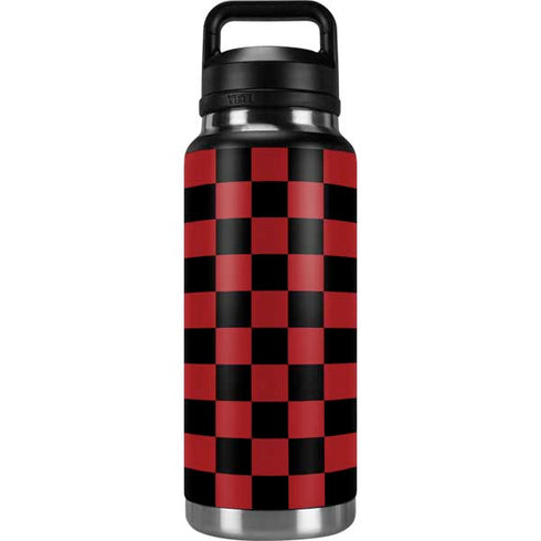 Red and Black Checkerboard YETI Rambler 36oz Bottle Skin