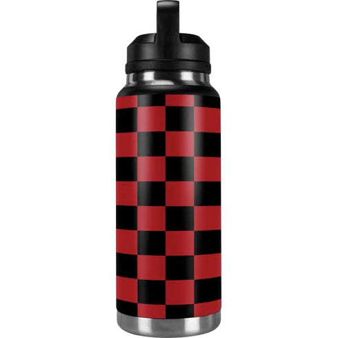 Red and Black Checkerboard YETI Rambler 36oz Bottle Skin