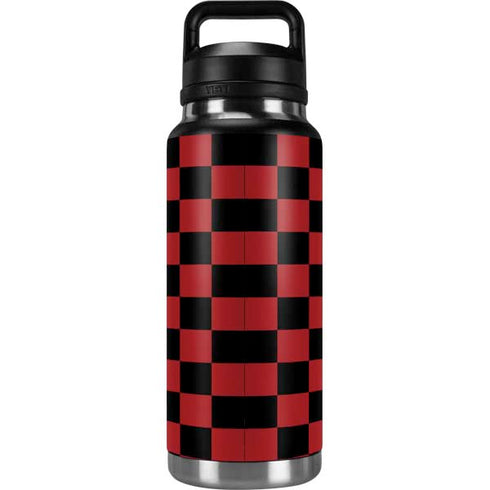 Red and Black Checkerboard YETI Rambler 36oz Bottle Skin