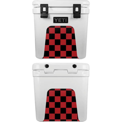 Red and Black Checkerboard YETI Roadie 24 Hard Cooler Skin