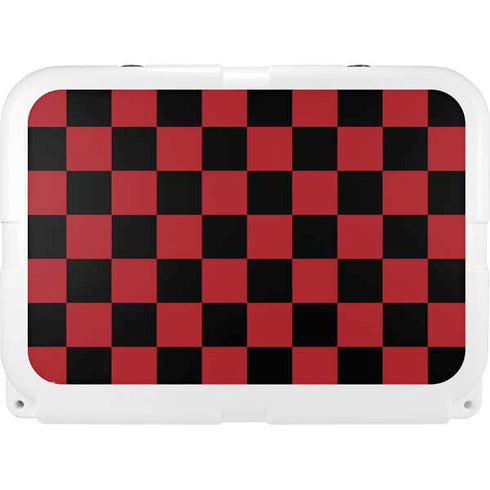Red and Black Checkerboard YETI Tundra 35 Hard Cooler Skin
