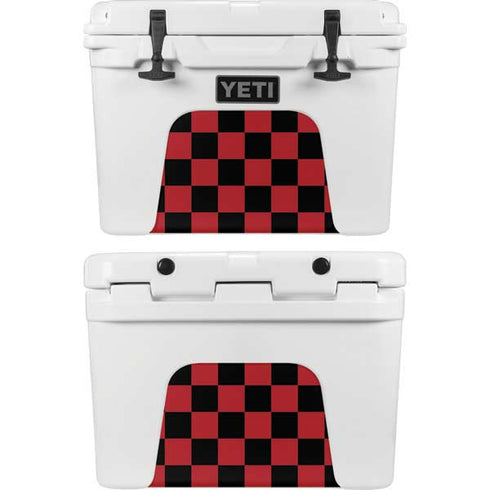 Red and Black Checkerboard YETI Tundra 35 Hard Cooler Skin