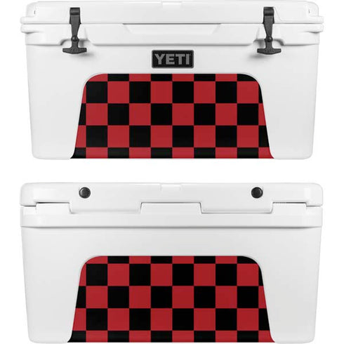 Red and Black Checkerboard YETI Tundra 75 Hard Cooler Skin