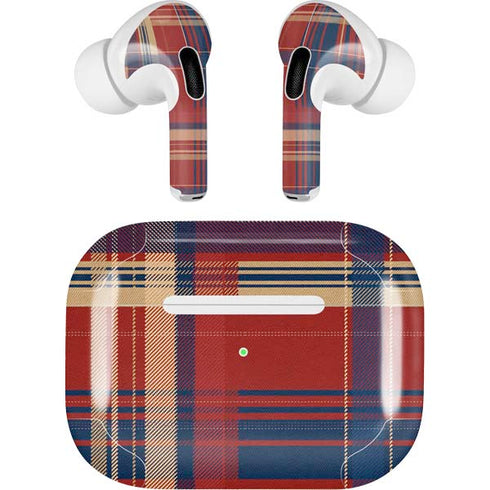 Red and Blue Plaid Apple AirPods Pro Skin