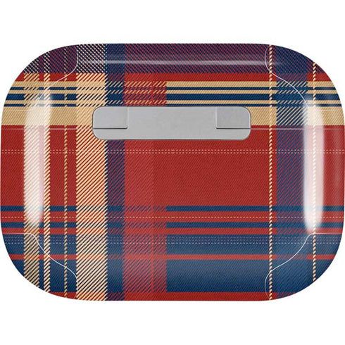 Red and Blue Plaid Apple AirPods Pro Skin