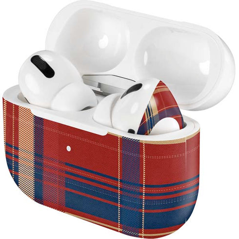 Red and Blue Plaid Apple AirPods Pro Skin