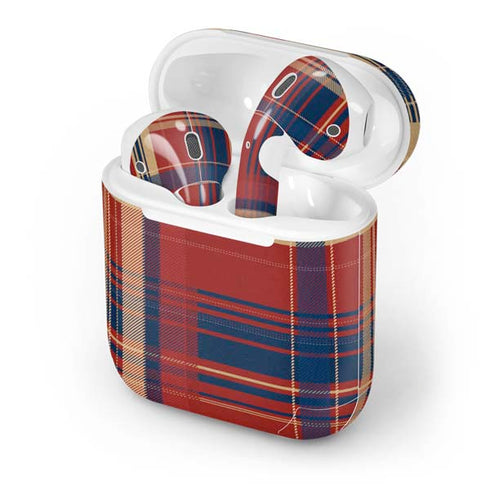 Red and Blue Plaid Apple AirPods Skin
